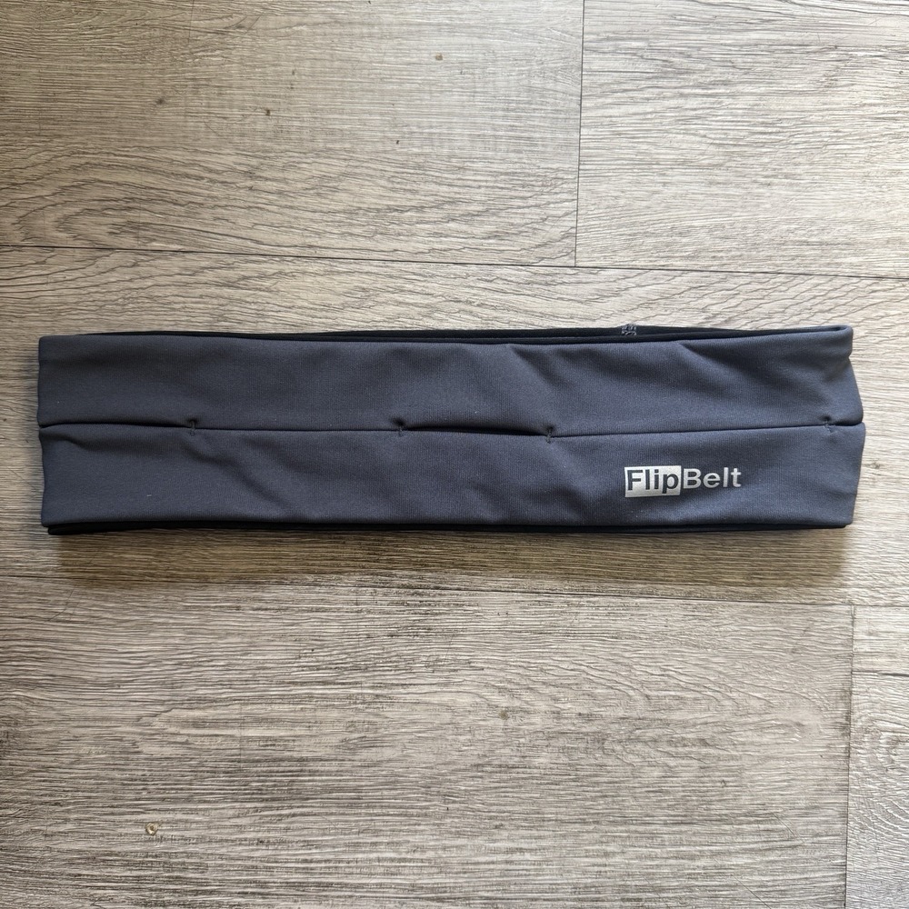 FlipBelt Zipper Running Belt Pouch Grey Size Medium EUC